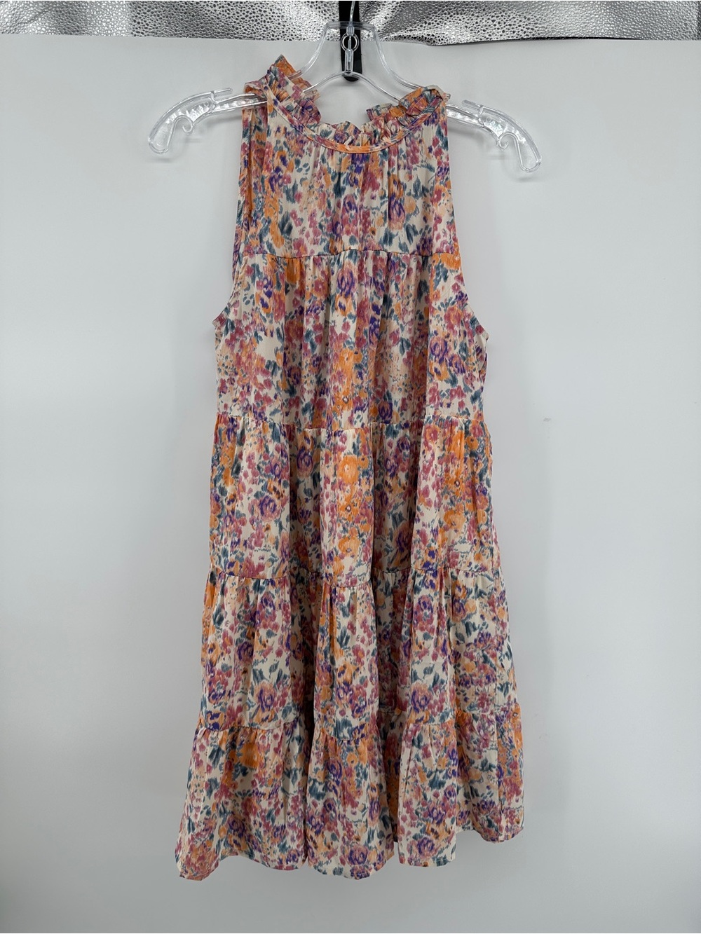 Hailey & Co Cottagecore Boho Romantic Multicolor Printed‎ Ruffle Mini Dress SzM